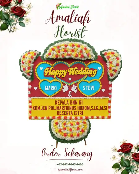 Papan Bunga Pernikahan Margorejo